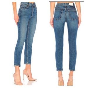 RE/DONE Originals Comfort Stretch High Rise Ankle Crop in Mid 90’s Wash